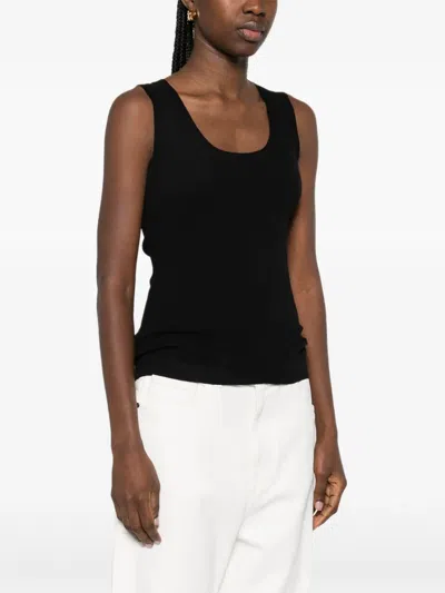 P.a.r.o.s.h Geripptes Top In Black