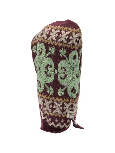 Kapital Patterned Balaclava Hat In Brown