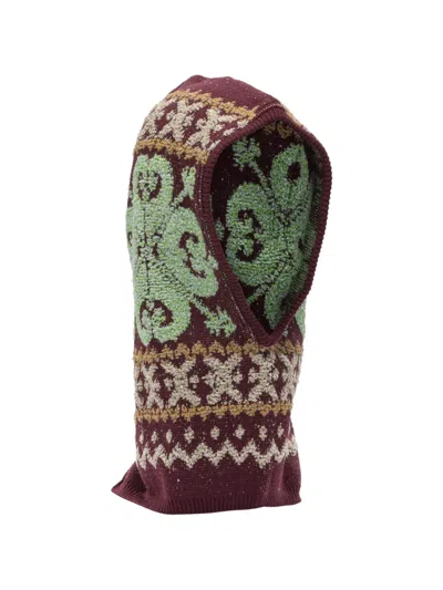 Kapital Patterned Balaclava Hat In Brown