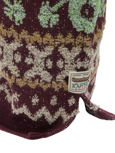 Kapital Patterned Balaclava Hat In Brown