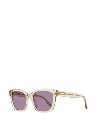 Tom Ford Haylay Rectangular-frame Sunglasses In Pink