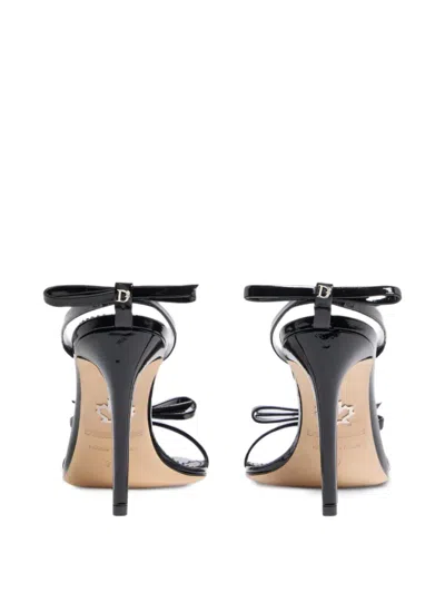 Dsquared2 Black Ankle Strap Heels In Black