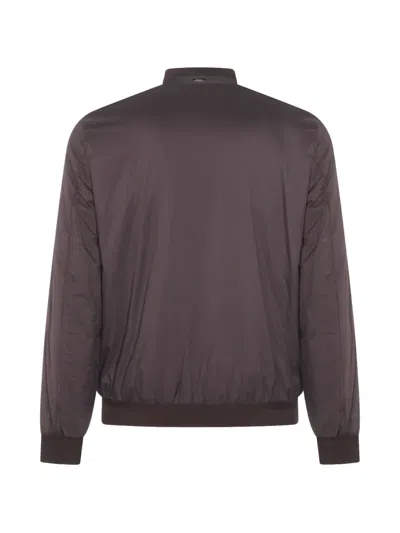 Herno Zip Bomber Jacket In Brown