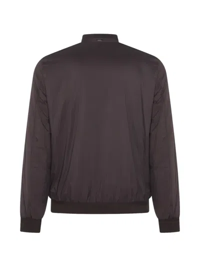 Herno Zip Bomber Jacket In Brown