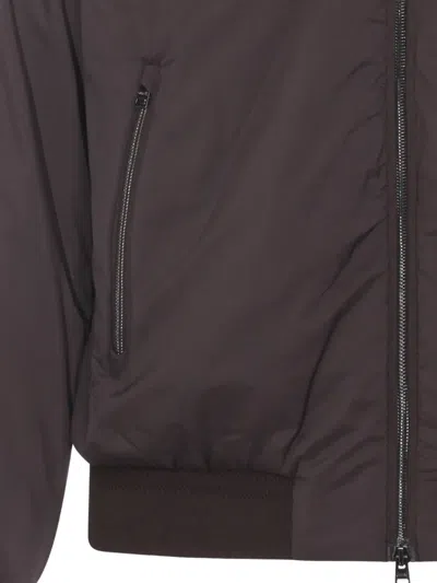 Herno Zip Bomber Jacket In Brown