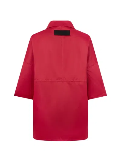 Moorer Oversized Collar Coat In Red