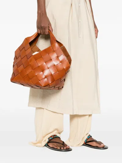 Dragon Diffusion Intreccio Hobo Backpack In Brown