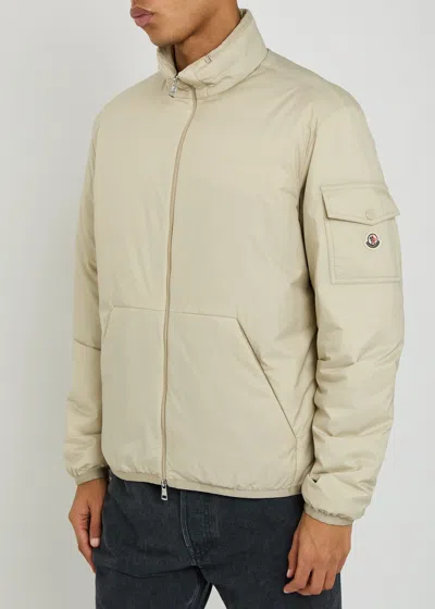 Moncler Beige Logo Patch Jacket In Neutral
