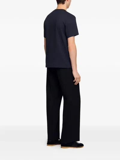 Sandro Classic Retro Logo T-shirt In Blue