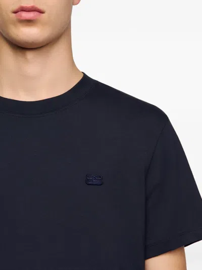 Sandro Classic Retro Logo T-shirt In Blue