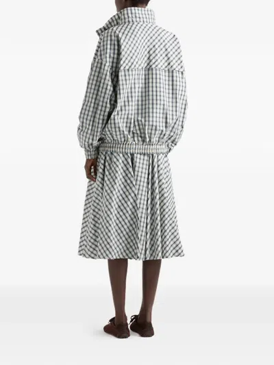 Prada Jacket High Collar Elastic Cuffs Hem In Gray