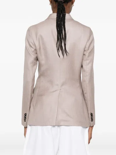 Tagliatore Parigi Double-breasted Peak-lapel Blazer In Brown