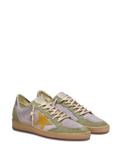 Golden Goose Ball Star Sneakers In Suede And Laminated Leather Heel In Multi
