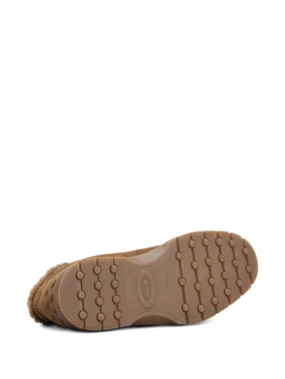 Tod's Leather Ankle Boots Suitable For Desert Terrain In Brown