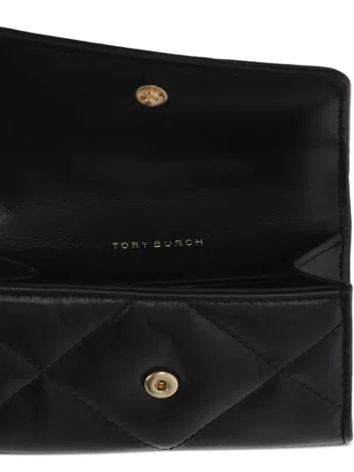 Tory Burch Kira Diamond Quilted Logo Card Case In Black | ModeSens