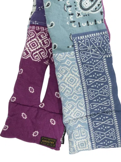 Kapital Patchwork Scarf In Blue