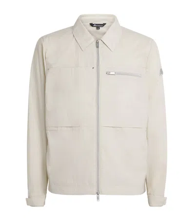 Moose Knuckles Collared Zip-up Jacket In White
