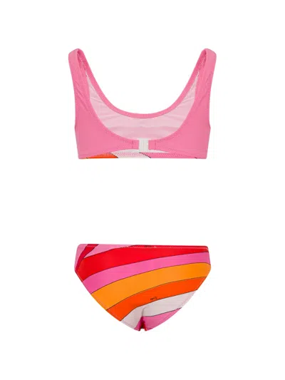 Pucci Junior Striped Bikini In Multi