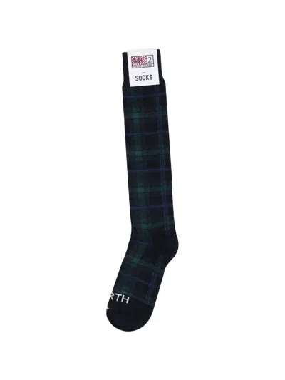 Mc2 Saint Barth Checked Socks In Blue