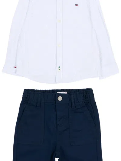 Tommy Hilfiger Junior Belt-loop Buttoned Trousers Set In Multi