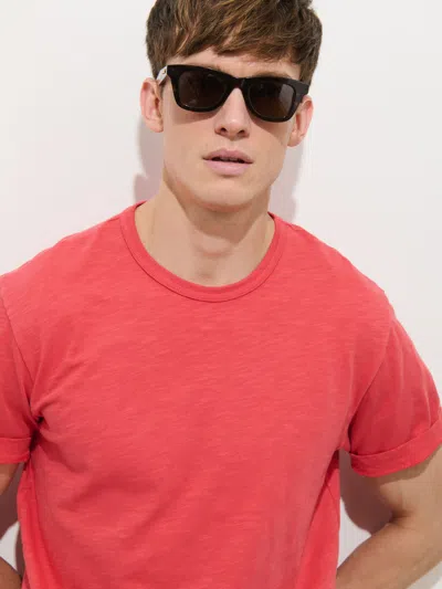 Alex Mill Standard T-shirt In Slub Cotton Fire Red