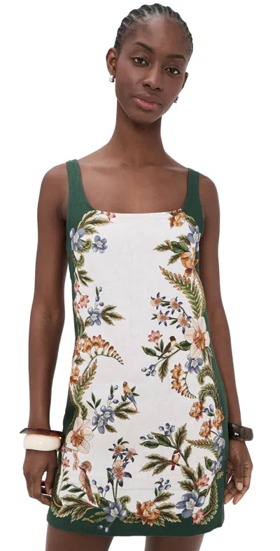 Farm Rio Sand Nature Square Neck Mini Dress In Multi