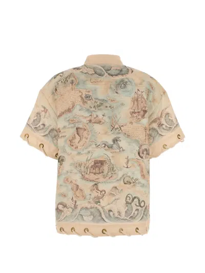 Zimmermann Graphic-pattern Shirt In Neutral