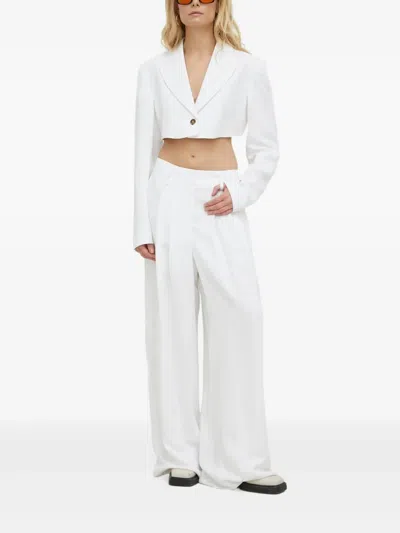 Herskind Single-breasted Crop Jacket In White