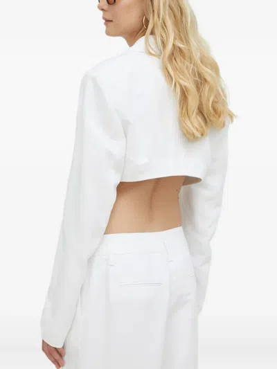 Herskind Single-breasted Crop Jacket In White