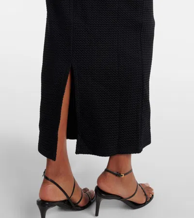 Montce Velvet Petal Long Slip Dress In Black