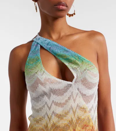 Missoni Asymmetric Cover-up Dress In Shaded Lame Viscose Multicolor In Multi