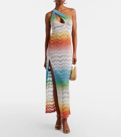 Missoni Asymmetric Cover-up Dress In Shaded Lame Viscose Multicolor In Multi