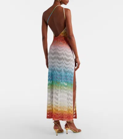 Missoni Asymmetric Cover-up Dress In Shaded Lame Viscose Multicolor In Multi