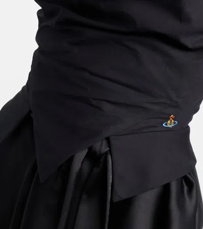 Vivienne Westwood Sleeveless Draped Top Asymmetric Hem Design In Black