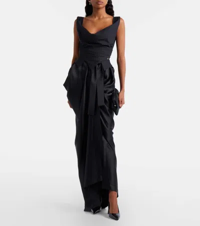 Vivienne Westwood Sleeveless Draped Top Asymmetric Hem Design In Black