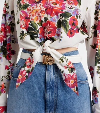 Dolce & Gabbana Cotton Shirt With A Bouquet Of Flowers Print Shirts White In Multi