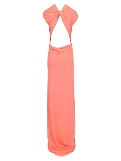 Tom Ford Open-back Asymmetric Knotted Crepe-jersey Maxi Dress In White