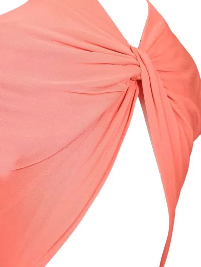 Tom Ford Open-back Asymmetric Knotted Crepe-jersey Maxi Dress In White