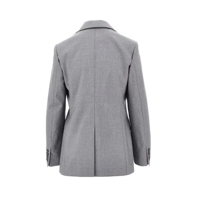 Max Mara Single-breasted Wool Jacket In Gray