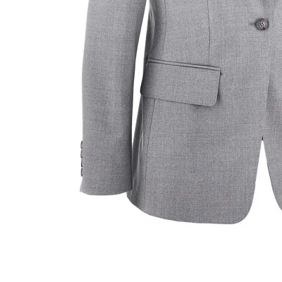 Max Mara Single-breasted Wool Jacket In Gray