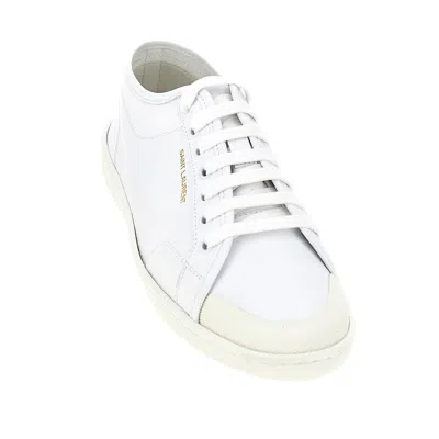 Saint Laurent Gym Low Logo-print Leather Sneakers In White