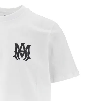 Amiri White Crewneck T-shirt With Logo Print On The Front And Logo Lettering On The Rear In Cotton M In White