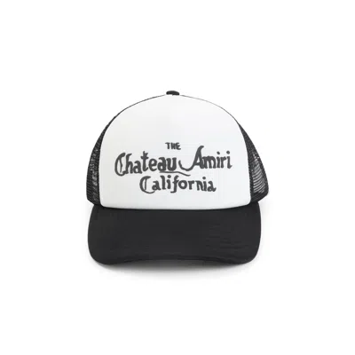 Amiri Black And White Cotton Baseball Cap In Black