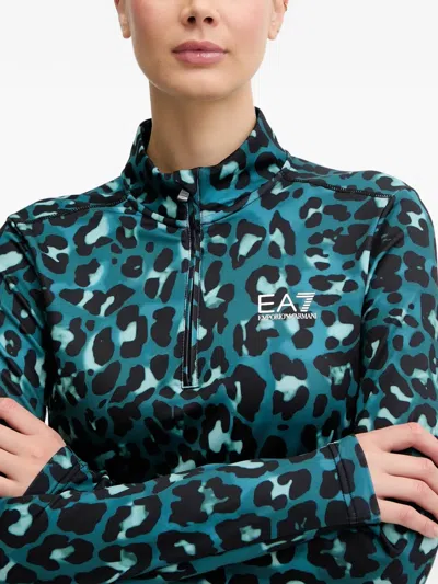Ea7 Leopard-print Base Layer In Animal Print