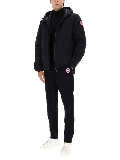 Canada Goose Hooded Down Jacket Featuring Chest Pocket In Black