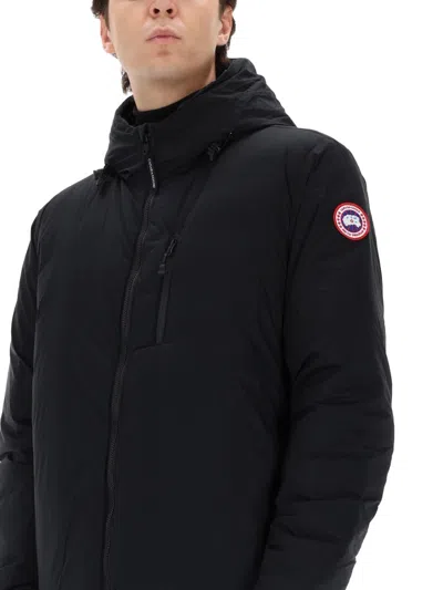 Canada Goose Hooded Down Jacket Featuring Chest Pocket In Black