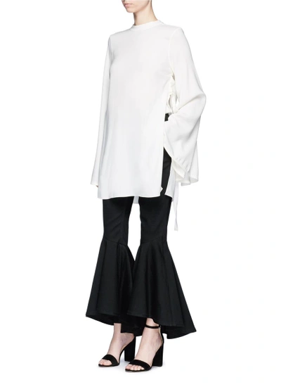 Shop Ellery 'purify' Flared Sleeve Ruched Side Top