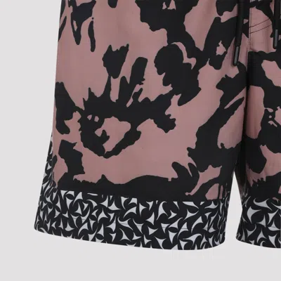 Dries Van Noten Abstract Floral Polyamide Geometric Trim Swim Shorts In Pink