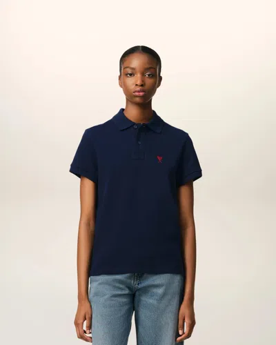 Ami Alexandre Mattiussi Ami De Coeur Short-sleeved Polo T-shirt In Animal Print