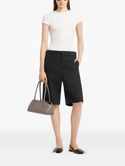 Courrèges Short-sleeved Fitted Top With Boxy Silhouette In White